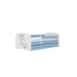 Kocot kids Dětská postel Babydreams kočka modrá, varianta 80x180, se šuplíky, s matrací