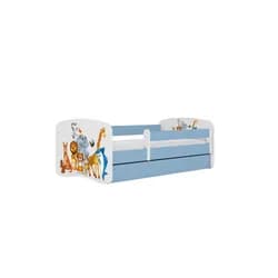 Kocot kids Dětská postel Babydreams zvířátka modrá, varianta 80x180, se šuplíky, s matrací