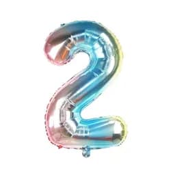 4L Balónek fóliový "2" - duhový