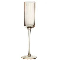 Jantarová sklenička na šampaňské s vroubkováním Ralph - Ø7*26cm / 180ml J-Line by Jolipa