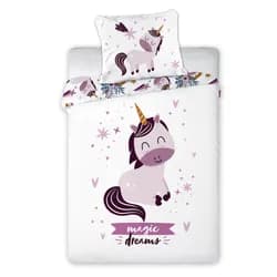 Dětské bavlněné ložní prádlo UNICORN 100x135cm Dětské bavlněné ložní prádlo UNICORN 100x135cm - 100x135 cm - 1x polštář 1x přikrývka - zip