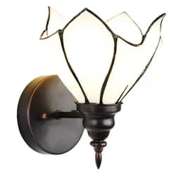 Modrá závěsná Tiffany lampa červené pruhy RedLine - Ø 15*115 cm E14/max 1*25W Clayre & Eef