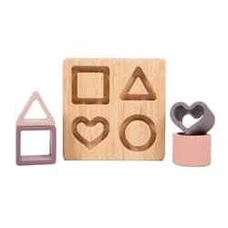 Bo Jungle Vkládačka B-Bamboo + silikonové tvary - Heart Pink
