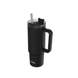 Quokka Nerezový termohrnek s brčkem Vibe Black 880 ml