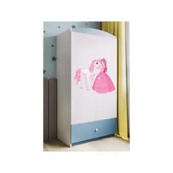 Kocot kids Dětská skříň Babydreams 90 cm princezna a poník modrá