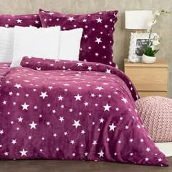 4Home Povlečení mikroflanel Stars violet , 160 x 200 cm, 70 x 80 cm