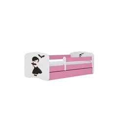 Kocot kids Dětská postel Babydreams temná princezna růžová, varianta 80x180, se šuplíky, s matrací