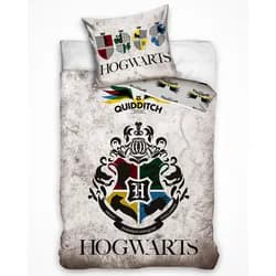 BedTex Dětské povlečení HARRY POTTER FAMFRPÁLOVÉ TÝMY, šedé, bavlna hladká, 140x200cm + 70x90cm
