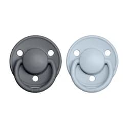 BIBS De Lux dudlíky z přírodního kaučuku 2ks vel.2 - Iron / Baby Blue
