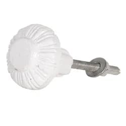 Bílá kovová úchytka Giada  - Ø 3*3 cm Clayre & Eef