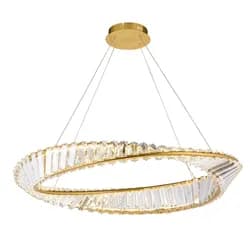 TooLight Křišťálový závěsný LED lustr APP1201-CP 50 cm zlatý/neutrální bílá
