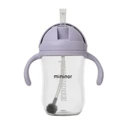MININOR Lahev s brčkem Tritan 330 ml Lilac Flower