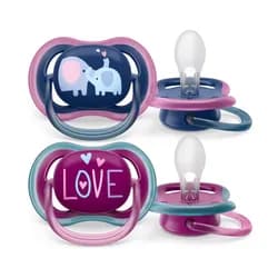 Philips AVENT Šidítko Ultra air 18m+ (slon) 2ks - dívka