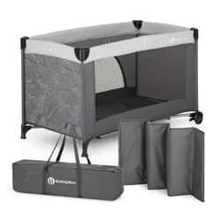 PETITE&MARS Postýlka cestovní Nyja Urbans - Jungle Charcoal