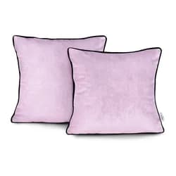 Povlaky na polštáře AmeliaHome Velvet Piping růžové, velikost 45x45