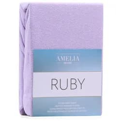 Froté prostěradlo s gumou AmeliaHome Ruby lila, velikost 220-240x220+30