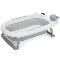 Fillikid Skládací dětská vanička Beluga s teploměrem white-grey