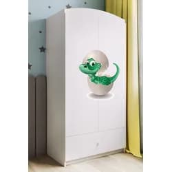 Kocot kids Dětská skříň Babydreams 90 cm dinosaurus bílá
