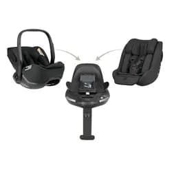 KikkaBoo Set i-Class 360 i-SIZE Autosedačka 40-87cm + Autosedačka 40-105cm + Základna otočná Noir