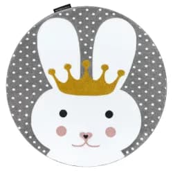 Dywany Łuszczów Dětský kusový koberec Petit Bunny grey 160x160 (průměr) kruh