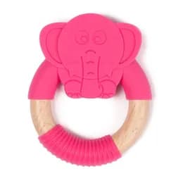 Bo Jungle kousátko B-TEETHER ANIMAL WOOD - Pink Elephant