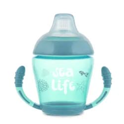 Canpol babies Nevylévací hrníček se silikonovým ventilem 230ml SEA LIFE - modrý
