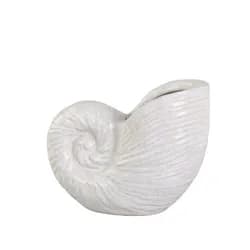 Krémová antik keramická dekorace váza mušle Shells - 17*10*14 cm Chic Antique