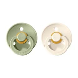 BIBS Colour dudlíky z přírodního kaučuku 2ks vel.3 - Sage / Ivory