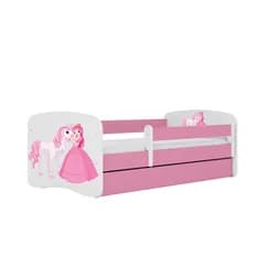 Kocot kids Dětská postel Babydreams princezna a poník růžová, varianta 80x180, se šuplíky, s matrací