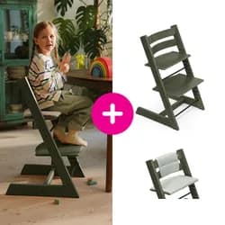 STOKKE® Tripp Trapp® Marble Green + polštářek Glacier Green