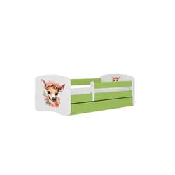 Kocot kids Dětská postel Babydreams Koloušek zelená, varianta 80x180, se šuplíky, s matrací