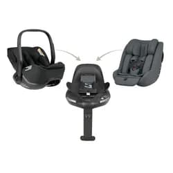 KikkaBoo Set i-Class 360 i-SIZE Autosedačka 40-87cm + Autosedačka 40-105cm + Základna otočná Graphite
