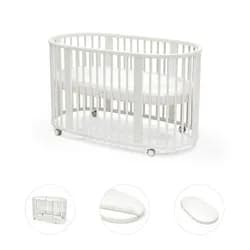 STOKKE® Sleepi™ V3 White + matrace + prostěradlo - White