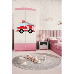 Kocot kids Dětská skříň Babydreams 90 cm hasičské auto růžová