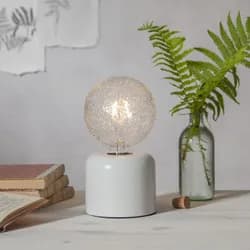Stolní lampa pro žárovku E27 výška 10 cm Star Trading Glans - bílá