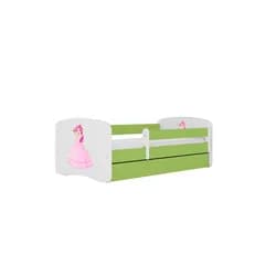 Kocot kids Dětská postel Babydreams princezna zelená, varianta 80x180, se šuplíky, s matrací
