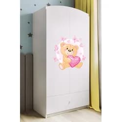 Kocot kids Dětská skříň Babydreams 90 cm medvídek s motýlky bílá