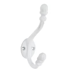 Kovový bílý háček - 3*8*12 cm Clayre & Eef