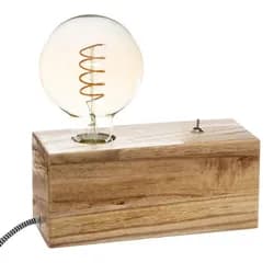 ATMOSPHERA Stolní lampa na dřevěné podstavě TIBU hnědá