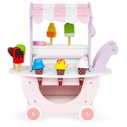 Dřevěný vozík Zmrzlinový obchod Ecotoys růžový