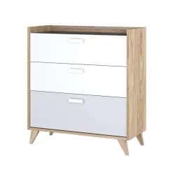 Casarredo Komoda MOYA 3S dub castello/šedá/bílá