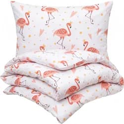 4Home Dětské bavlněné povlečení do postýlky Flamingo, 100 x 135 cm, 40 x 60 cm