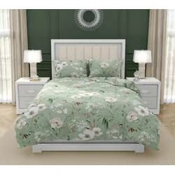 Kvalitex Bavlněné povlečení DELUX 220x200 + 2x 70x90 cm - MAGNÓLIE zelená