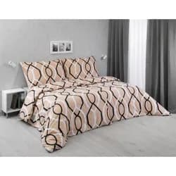 TOP Flanelové povlečení 140x200+70x90 Mřížky béžové