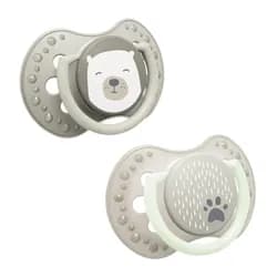 LOVI Dudlík silikonový dynamický 6-18m BUDDY BEAR 2ks