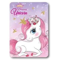 Faro Dětská fleecová deka Polar Princess Unicorn 100x140 cm růžová