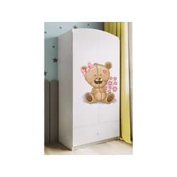 Kocot kids Dětská skříň Babydreams 90 cm méďa s kytičkami bílá