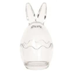 Skleněná dóza s víkem vajíčko s oušky S - Ø 6*12 cm Clayre & Eef