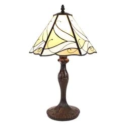 Nástěnná Tiffany lampa žluté detaily YelloRhom - 17*12*23 cm E14/max 1*40W Clayre & Eef