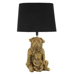 Mauro Ferretti Stolní lampa Dog 43,8 cm černo-zlatá